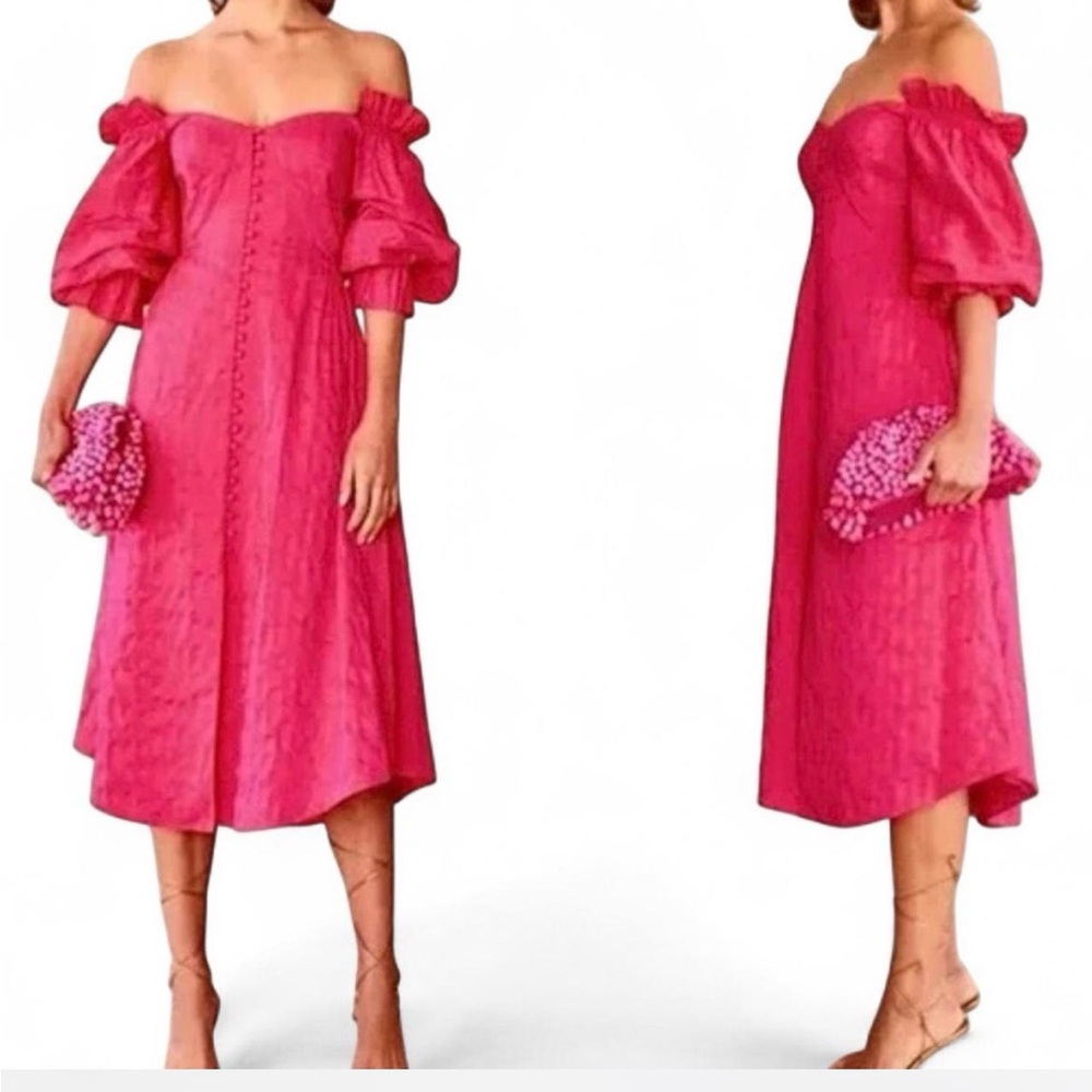 Cult Gaia Pink Linen Dress